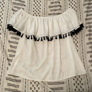 Strapless, tassel top